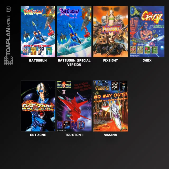 Cartridge für die Retro-Spielkonsole Evercade - Toaplan Arcade 3