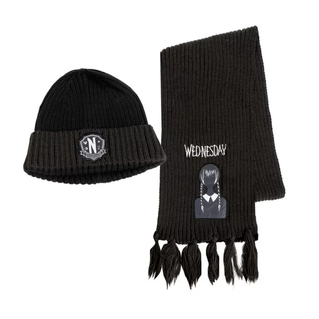 Mütze mit Schal Wednesday - Nevermore - Schal