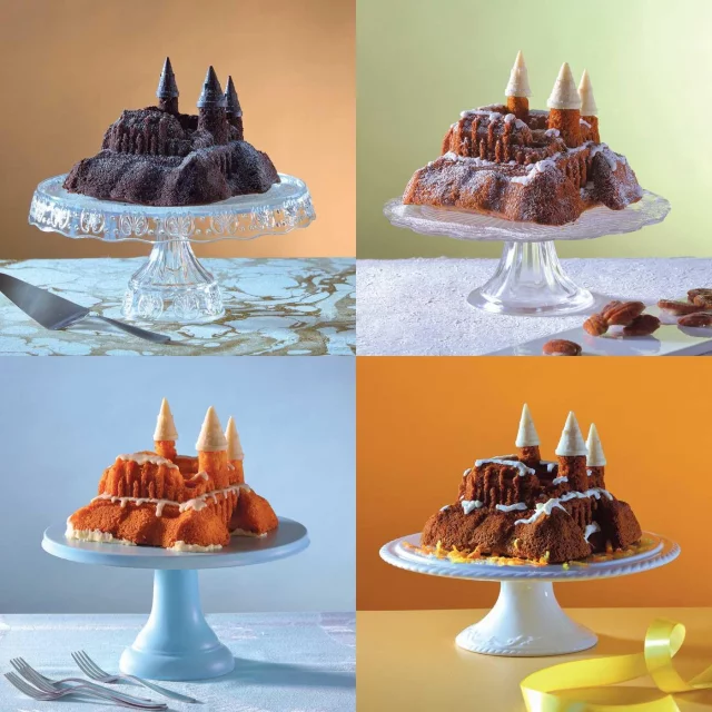 Geschenkset Harry Potter - Hogwarts-Kuchenform + ENG-Kochbuch - Buch