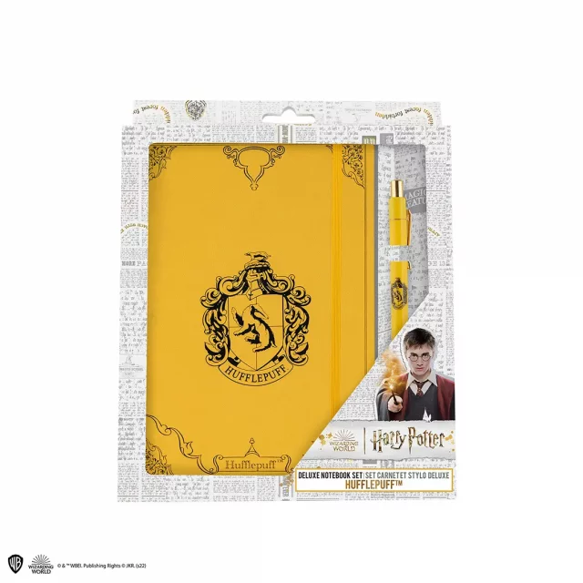 Geschenkset Harry Potter - Hufflepuff (Notizbuch, Kugelschreiber) - Gläser