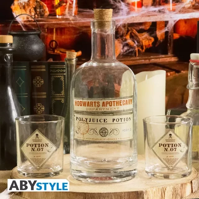 Geschenkset Harry Potter - Polyjuice Potion (2 Gläser + Flasche) - Shotgläser