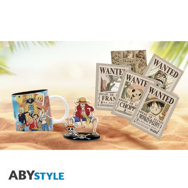 Geschenkset One Piece - Luffy (Becher, Acrylfigur, Postkarte)