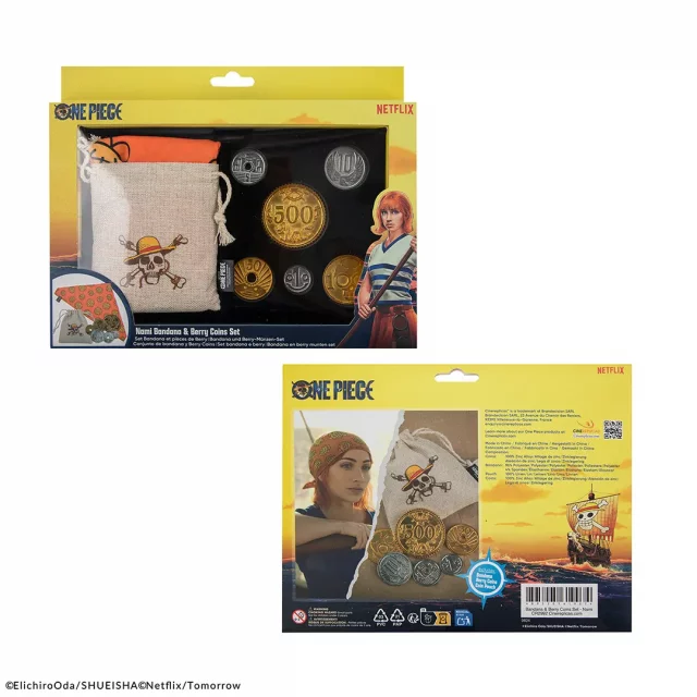 Geschenkset One Piece - Nami's Bandana & Berry Coins (Tuch und Münzen) - Anime