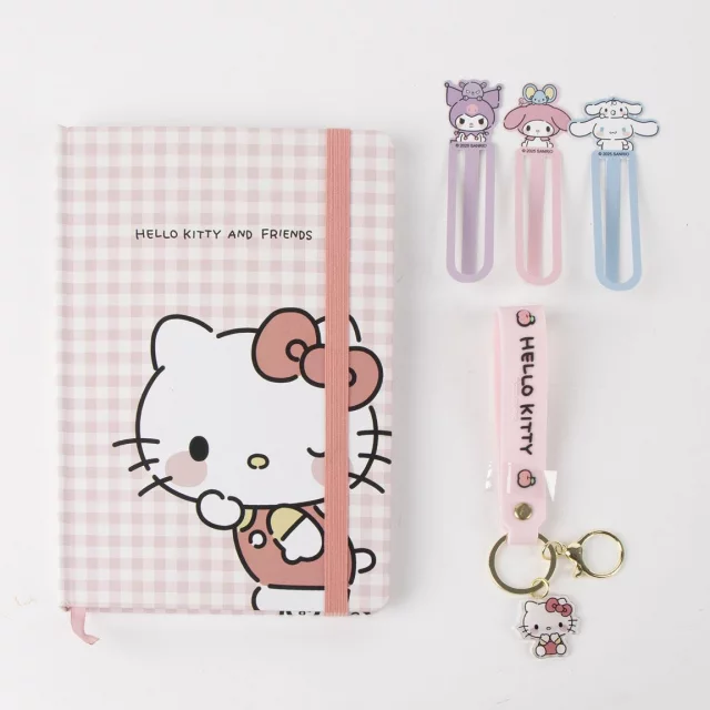 Geschenkset Sanrio - Hello Kitty (Notizbuch, Schlüsselanhänger, Lesezeichen) - Tassen