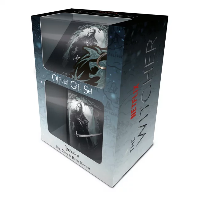 Geschenkset The Witcher - Geralt (Tasse, Untersetzer, Schlüsselanhänger) - Untertassen
