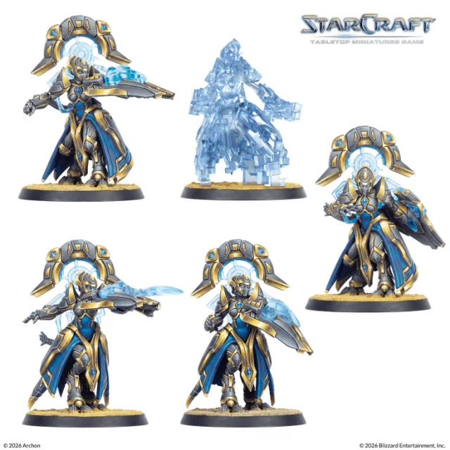 Brettspiel StarCraft - Tabletop Miniature Game - Adept - Expansion Set (5 Figuren) - Abenteuer-Brettspiel