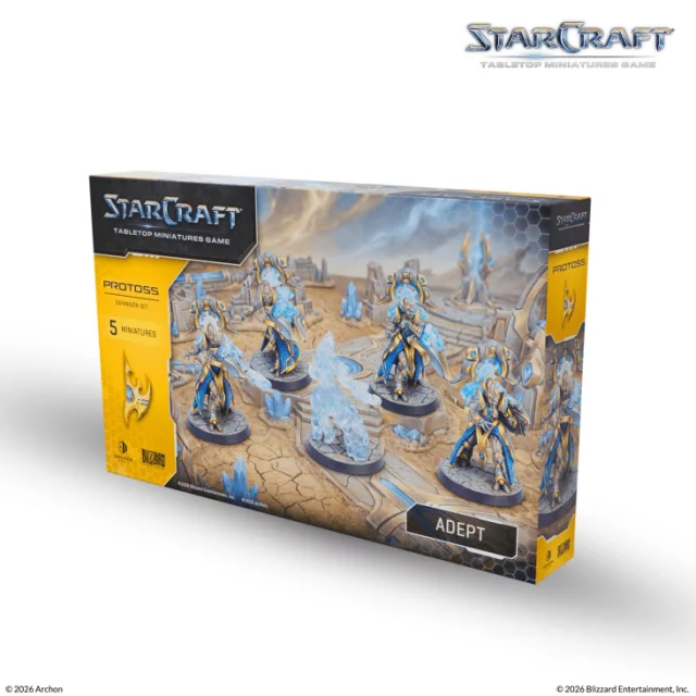 Brettspiel StarCraft - Tabletop Miniature Game - Adept - Expansion Set (5 Figuren) - Brettspiel