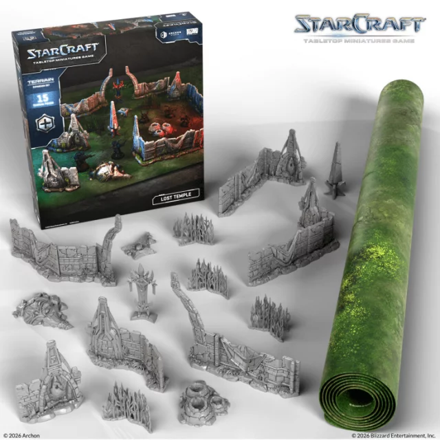 Brettspiel StarCraft - Tabletop Miniature Game - Lost Temple - Terrain Expansion Set (2 Figuren) - Abenteuer-Brettspiel
