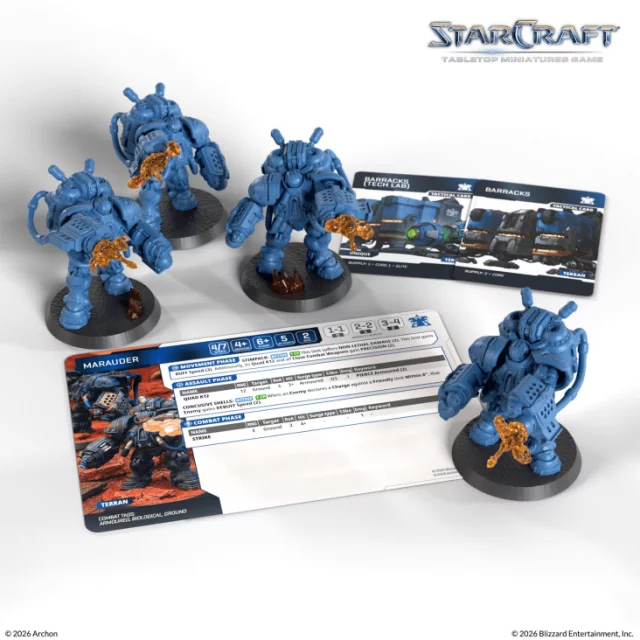 Brettspiel StarCraft - Tabletop Miniature Game - Marauder - Expansion Set (4 Figuren) - Abenteuer-Brettspiel