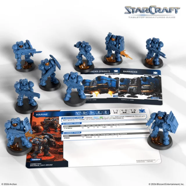 Brettspiel StarCraft - Tabletop Miniature Game - Marine - Expansion Set (9 Figuren) - Abenteuer-Brettspiel