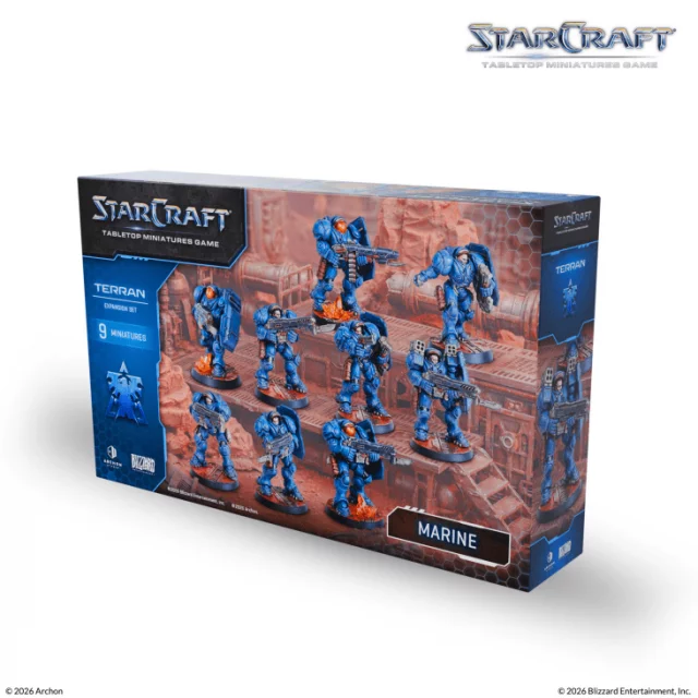 Brettspiel StarCraft - Tabletop Miniature Game - Marine - Expansion Set (9 Figuren) - Brettspiel