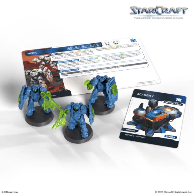 Brettspiel StarCraft - Tabletop Miniature Game - Medic - Expansion Set (3 Figuren) - Abenteuer-Brettspiel