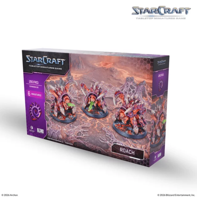 Brettspiel StarCraft - Tabletop Miniature Game - Roach - Expansion Set (6 Figuren) - Brettspiel