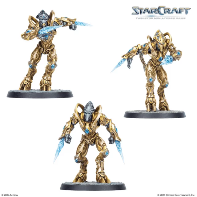 Brettspiel StarCraft - Tabletop Miniature Game - Zealot - Expansion Set (3 Figuren) - Abenteuer-Brettspiel