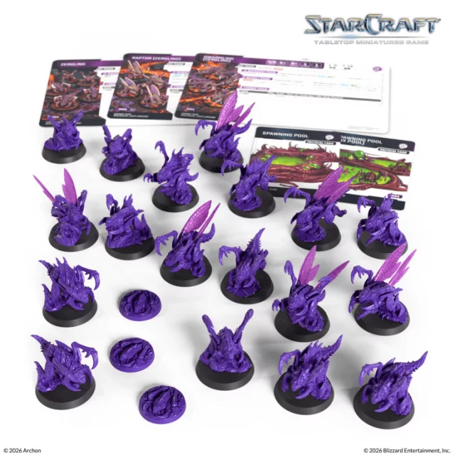 Brettspiel StarCraft - Tabletop Miniature Game - Zergling - Expansion Set (18 Figuren) - Abenteuer-Brettspiel