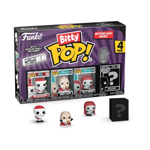 Figur Disney - The Nightmare Before Christmas Santa Jack Skellington 4-Pack (Funko Bitty POP) - Funko POP!