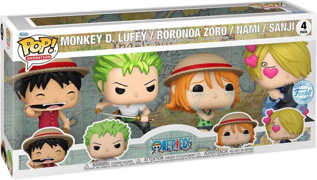 Figur One Piece - Monkey D. Luffy, Roronoa Zoro, Nami & Sanji 4-pack (Funko POP! Animation) - Anime