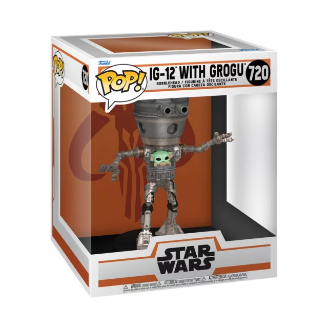 Figur Star Wars: The Mandalorian - IG-12 with Grogu Deluxe (Funko POP! Star Wars 720) - Funko POP! Deluxe