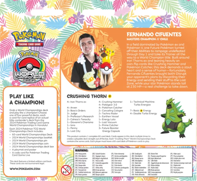 Kartenspiel Pokémon TCG - Iron Thorns ex World Championships Deck 2024 (Fernando Cifuentes) (ENGLISCHE VERSION) - TCG Sammelkartenspiel