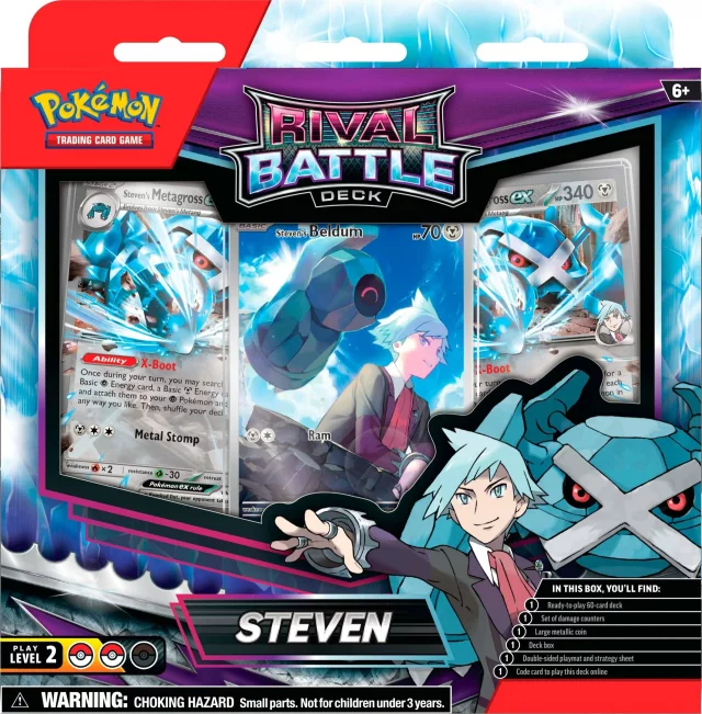 Kartenspiel Pokémon TCG - Rival Battle Deck Steven (ENGLISCHE VERSION) - TCG Sammelkartenspiel