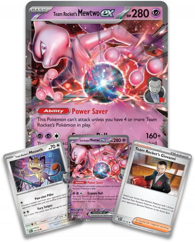 Kartenspiel Pokémon TCG: Scarlet & Violet ex Box - Team Rocket’s Mewtwo (ENGLISCHE VERSION) (beschädigte Verpackung) - TCG Sammelkartenspiel