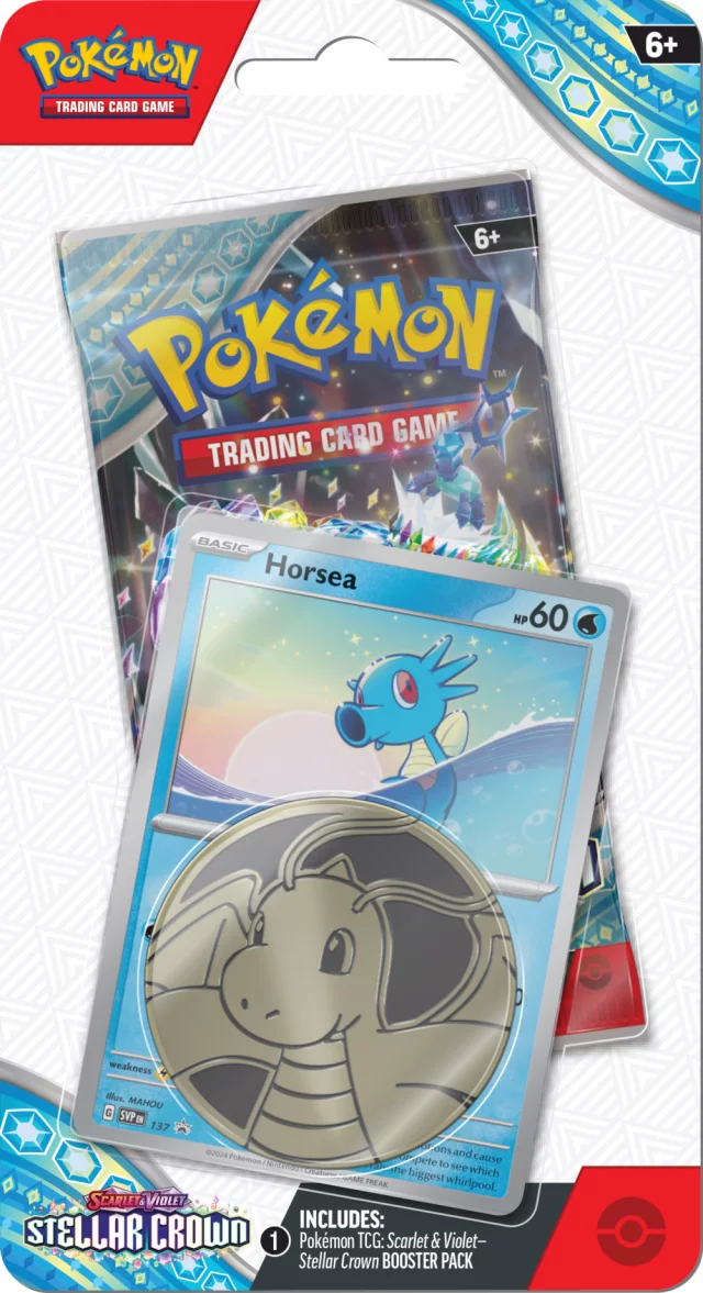 Kartenspiel Pokémon TCG: Scarlet & Violet - Stellar Crown Checklane Blister Booster (Horsea) (ENGLISCHE VERSION) - TCG Sammelkartenspiel