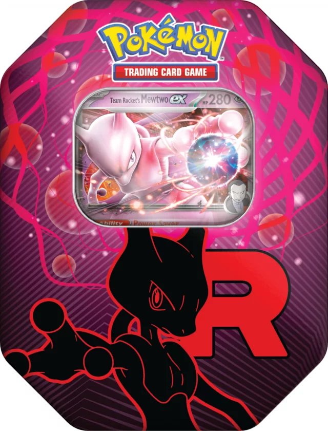 Kartenspiel Pokémon TCG - Team Rocket Tin (Mewtwo) (ENGLISCHE VERSION) - TCG Sammelkartenspiel