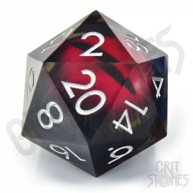 Würfel Crimson Watcher - Liquid Core 50mm D20 - Würfel