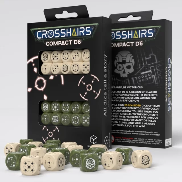 Würfel Crosshairs Compact - Beige & Olive (20 Stck) - Q-Workshop