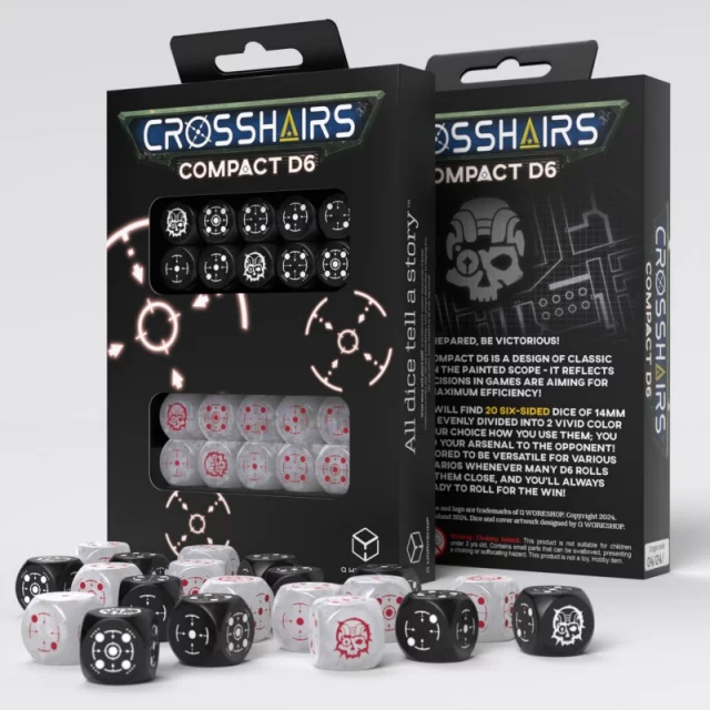 Würfel Crosshairs Compact - Black & Pearl (20 Stck) - Q-Workshop