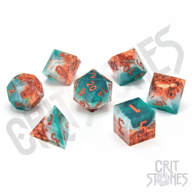 Würfel Mystic Marine Sharp Edge Resin - RPG Dice Set (7 Stck)