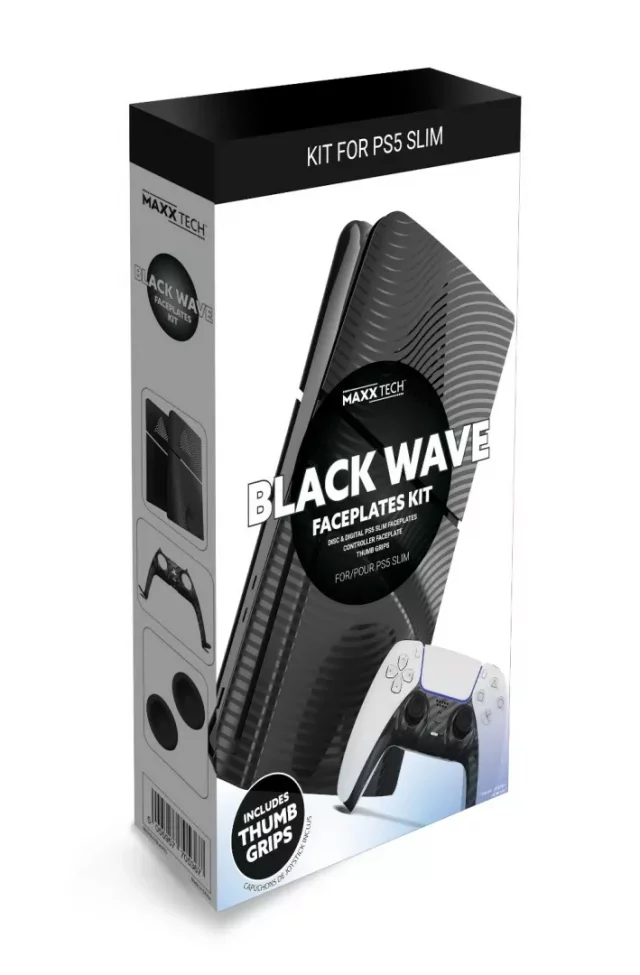 Konsolenabdeckung PS5 Slim - Black Wave Faceplates Kit - PlayStation