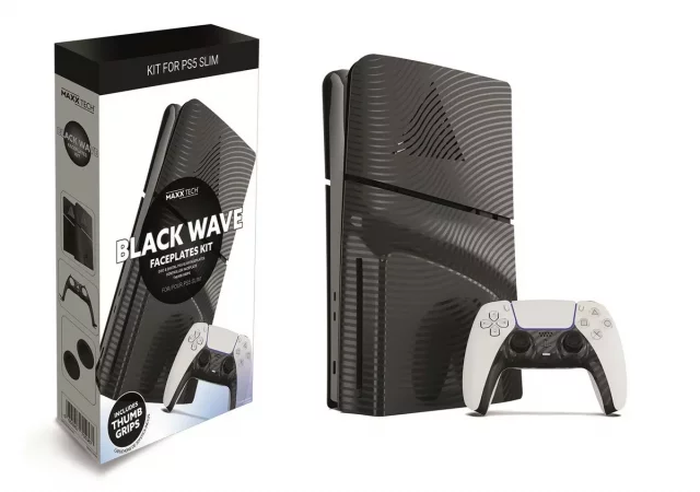 Konsolenabdeckung PS5 Slim - Black Wave Faceplates Kit - PlayStation
