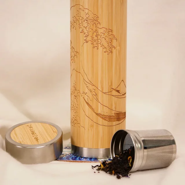 Trinkflasche Hokusai Katsushika - The Great Wave of Kanagawa Bamboo Tea Bottle - Trinkflaschen