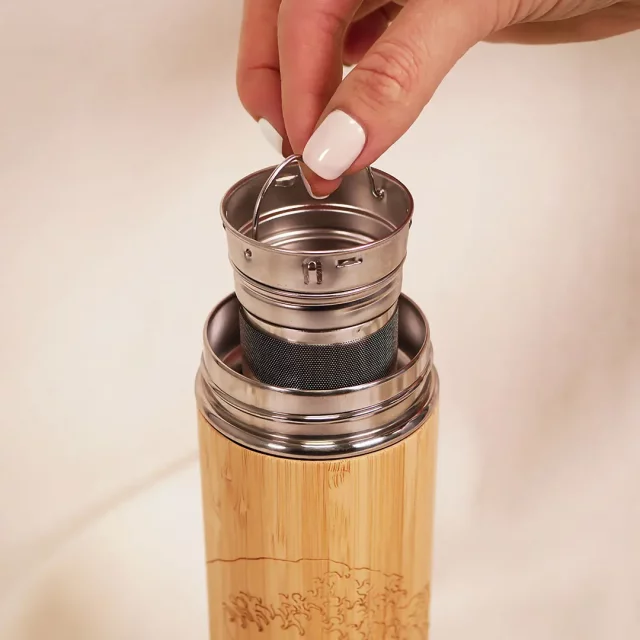 Trinkflasche Hokusai Katsushika - The Great Wave of Kanagawa Bamboo Tea Bottle - Thermoflasche