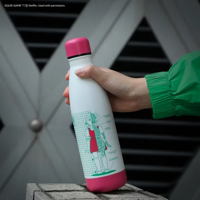Trinkflasche Squid Game - Young-Hee Blueprint (weiß) - Thermoflasche
