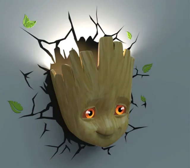 Tischlampe Marvel - Baby Groot Face 3D