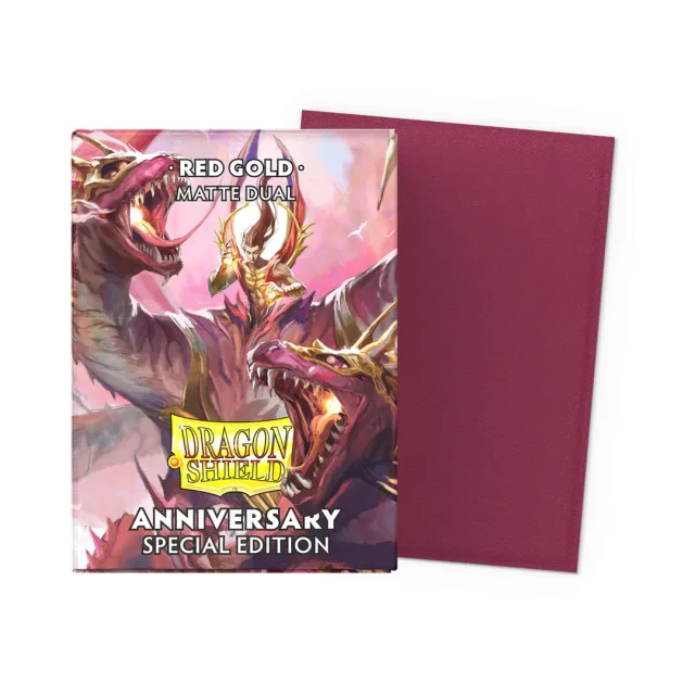 Kartenhüllen Dragon Shield - Dual Sleeves Matte Red Gold (25th Special Edition) (100 Stck)