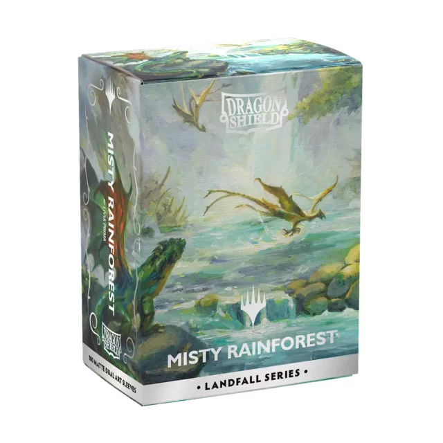 Schutzhüllen für Karten Dragon Shield - Landfall Series - Matte Dual Sleeves Misty Rainforest (100 Stk.)