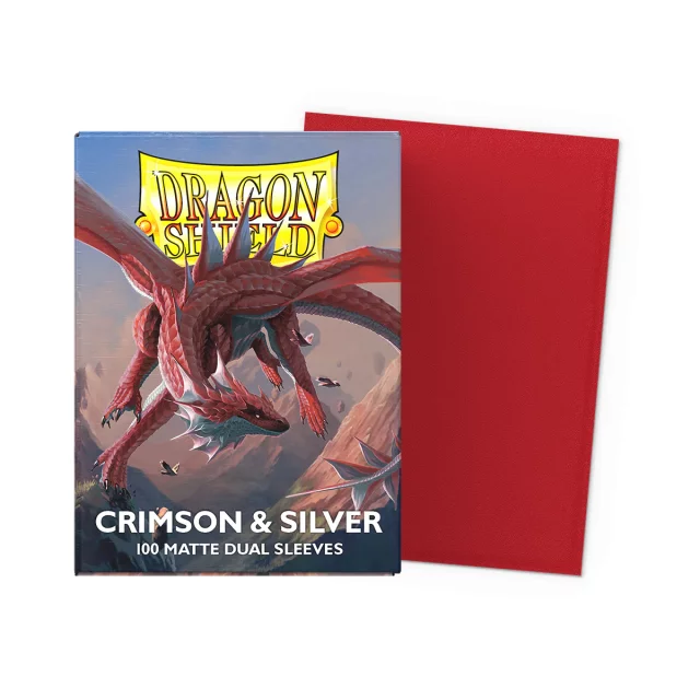 Schutzhüllen für Karten Dragon Shield - Matte Dual Sleeves Crimson & Silver (100 Stk.)