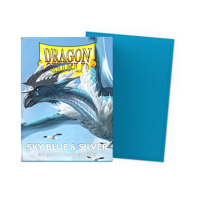 Schutzhüllen für Karten Dragon Shield - Matte Dual Sleeves Sky Blue & Silver (100 Stk.)
