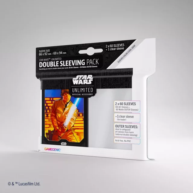 Kartenhüllen Gamegenic - Star Wars: Unlimited Art Double Sleeving Pack Luke Skywalker (2x 60 Stck)