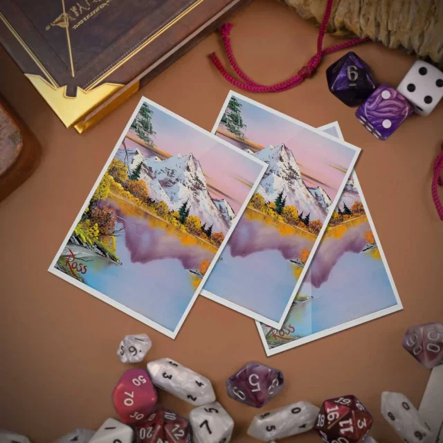 Kartenhüllen Ultra PRO - Bob Ross: Mighty Mountain Lake Apex Deck Protectors Sleeves (105 Stck) - TCG Sammelkartenspiel