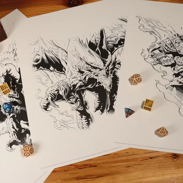 Poster Dungeons & Dragons - Limited Edition Lithograph Set (7 Stück) - Stück limitiert
