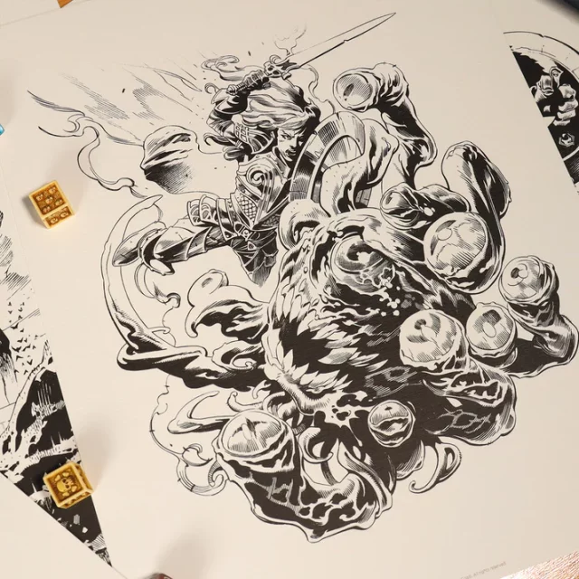 Poster Dungeons & Dragons - Limited Edition Lithograph Set (7 Stück) - Stück limitiert