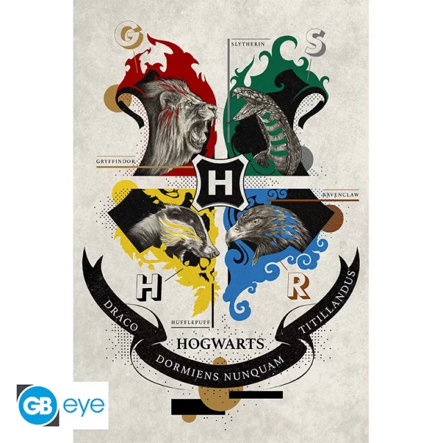 Poster Harry Potter - Hogwarts Animal Crest