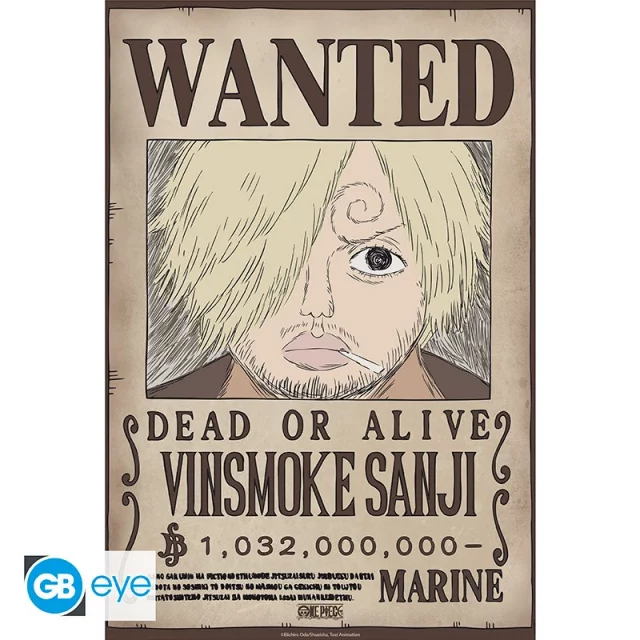 Poster One Piece - Wanted Sanji Wano - Anime