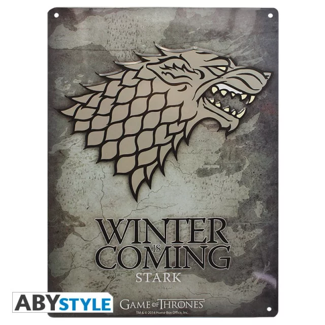 Metallschild Game of Thrones - Stark - Game of Thrones