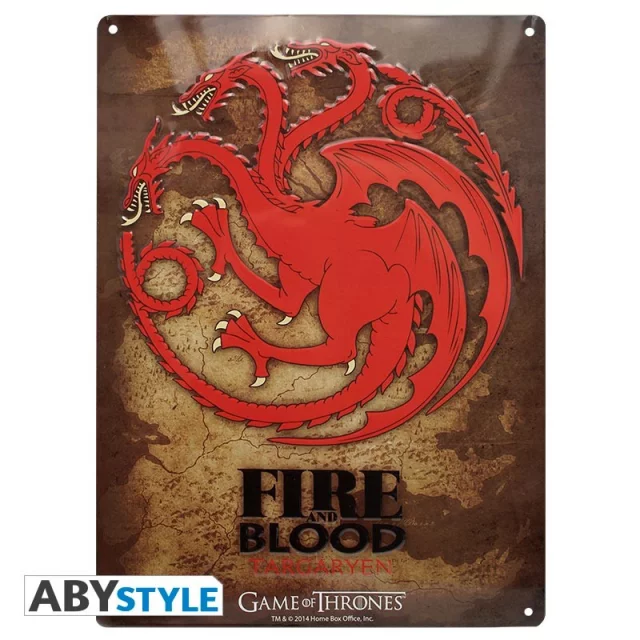 Metallschild Game of Thrones - Targaryen - Game of Thrones