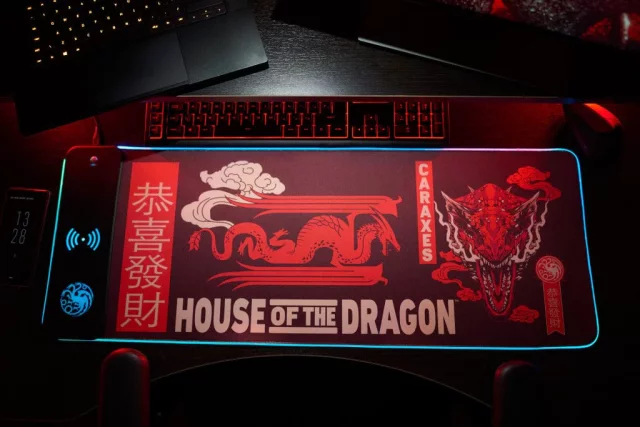 Mauspad Game of Thrones: House of the Dragon - Mauspad mit drahtlosem Ladegerät und RGB-Beleuchtung (Numskull) - Game of Thrones